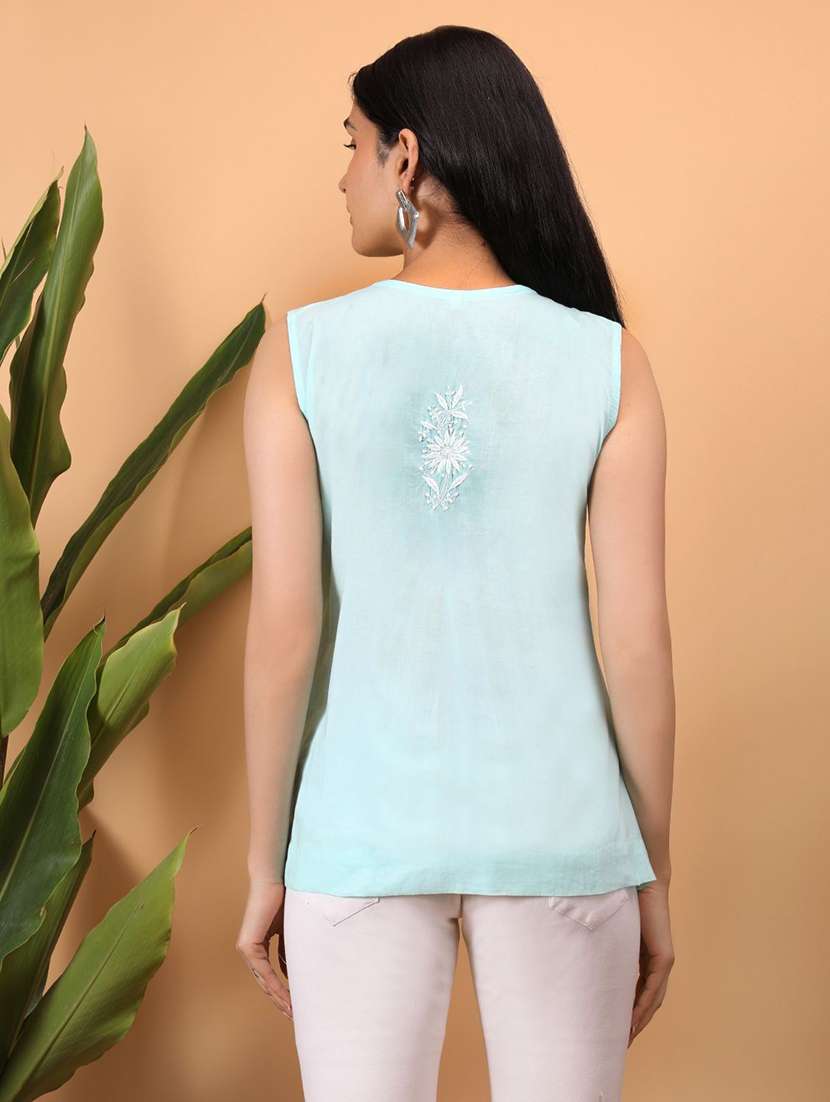 Women Embroidered Sleeveless A-line Top - 22751474 -  Standard Image - 3
