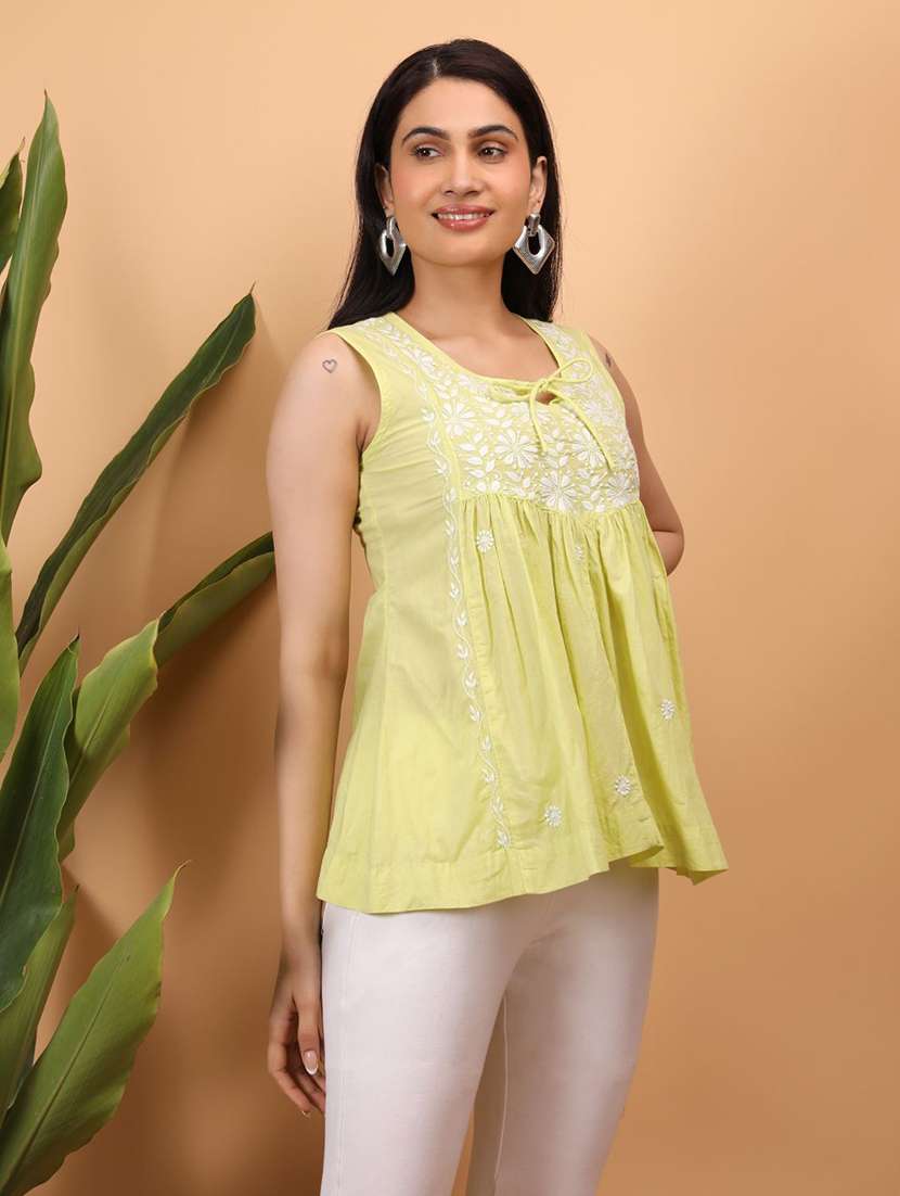 Women Embroidered Sleeveless A-line Top - 22751475 -  Standard Image - 3