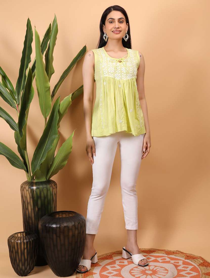 Women Embroidered Sleeveless A-line Top - 22751475 -  Standard Image - 5