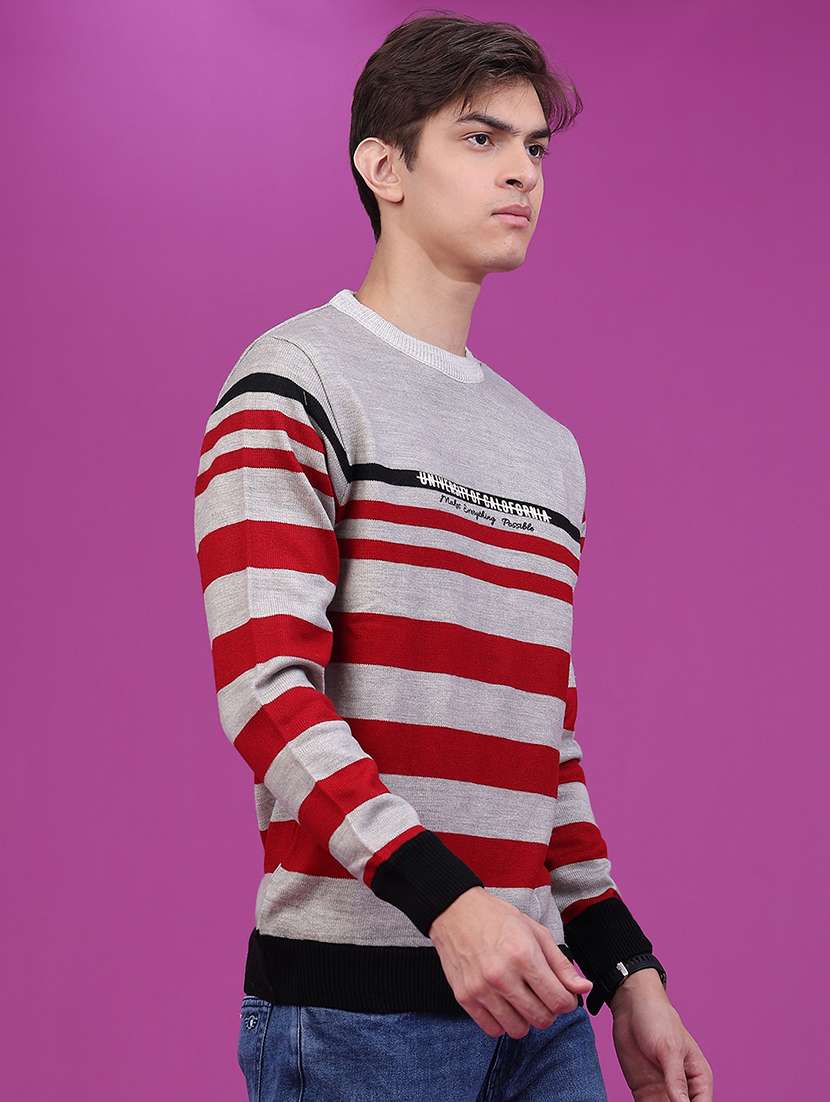 Men Striped Long Sleeve Regular Fit Pullover - 22753820 -  Standard Image - 3