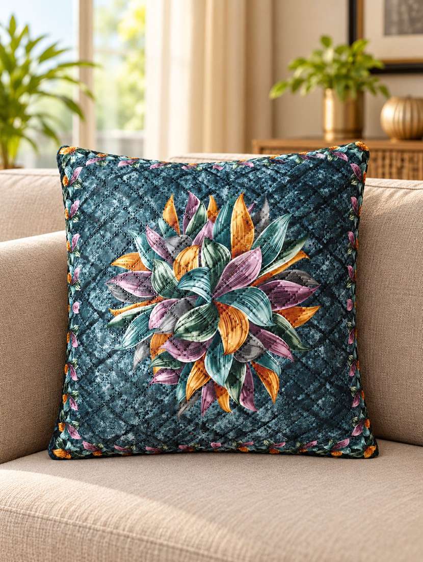 pracwal premium navy blue cushion cover with hidden zipper closure 40x40 cms
