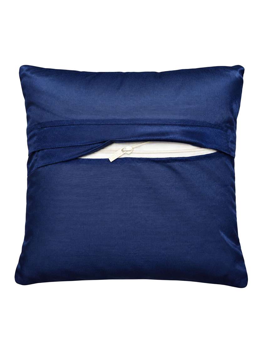 Pracwal Premium Navy Blue Cushion Cover With Hidden Zipper Closure 40x40 Cms - 22754860 -  Standard Image - 3