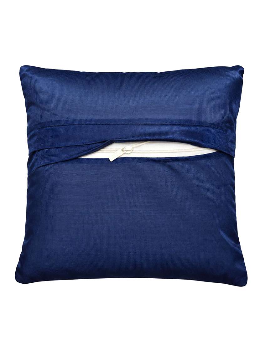 Pracwal Set Of 2 Premium Navy Blue Velvet Cushion Covers 40x40 Cm - 22754861 -  Standard Image - 3