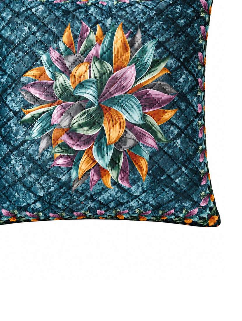 Pracwal Set Of 2 Premium Navy Blue Velvet Cushion Covers 40x40 Cm - 22754861 -  Standard Image - 5
