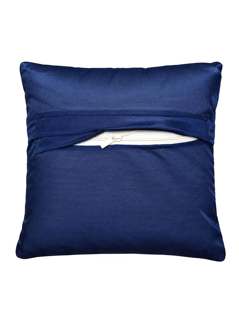Pracwal Set Of 3 Premium Navy Blue Velvet Cushion Covers 40x40 Cm - 22754862 -  Standard Image - 3