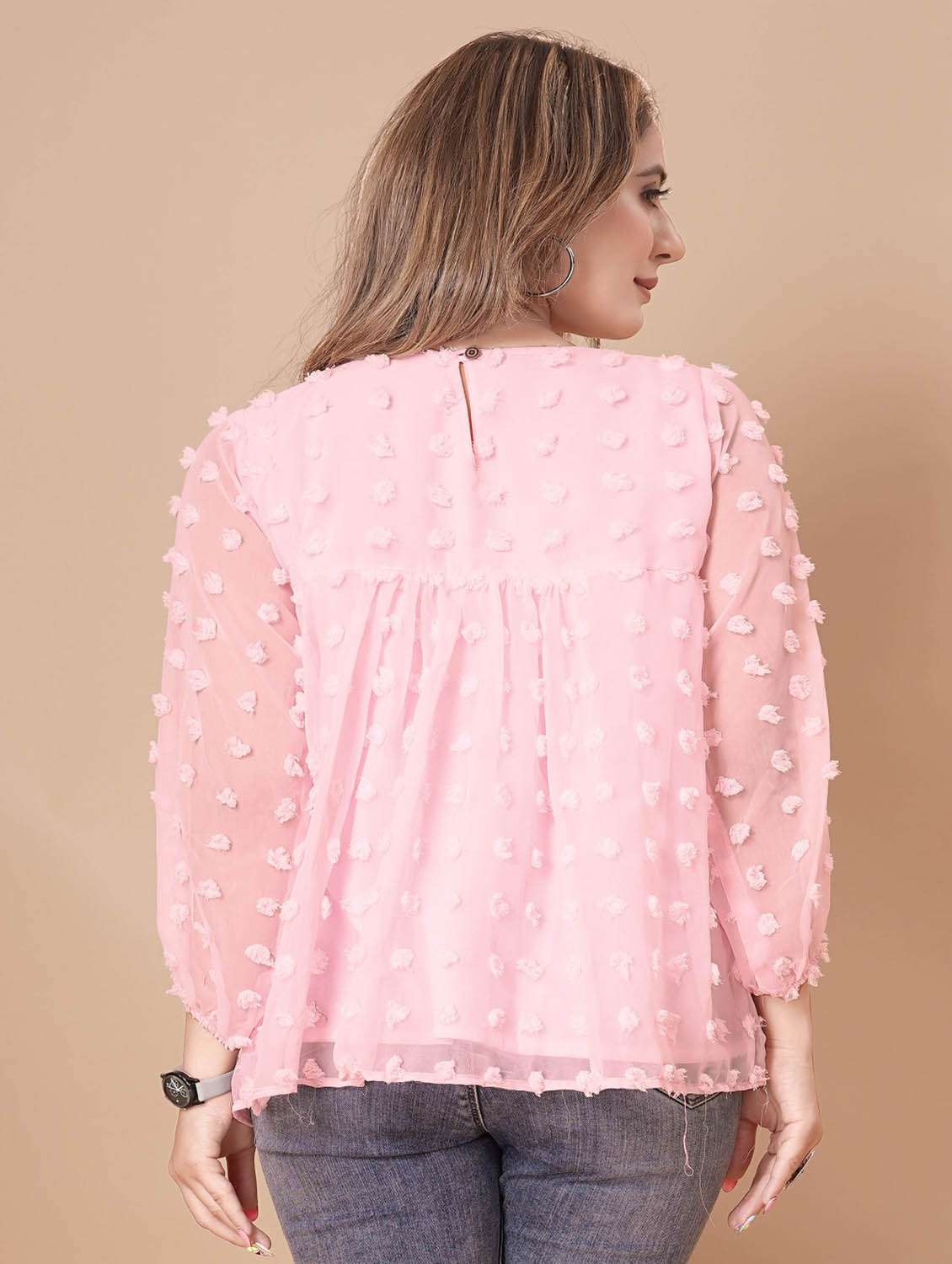 Women Self Design Long Sleeves Regular Top - 22755495 -  Standard Image - 3