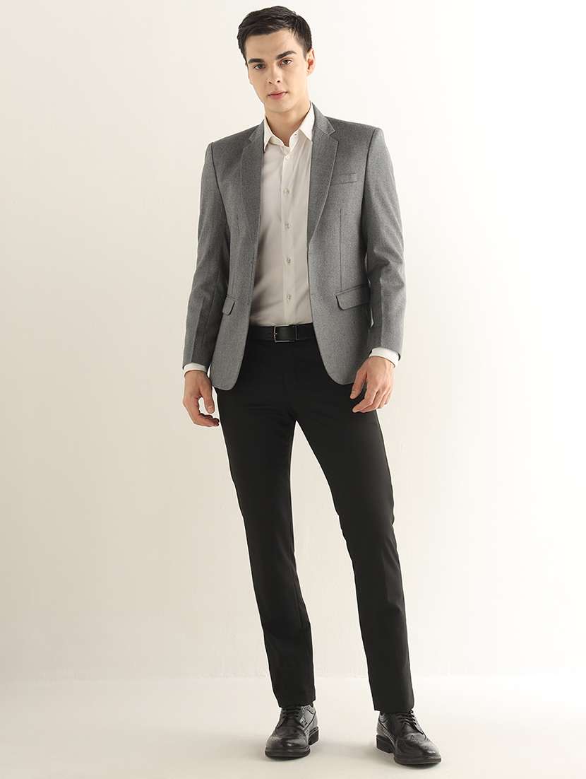 Men Solid Lapel Collar Single Breasted Formal Blazer - 22755539 -  Standard Image - 5