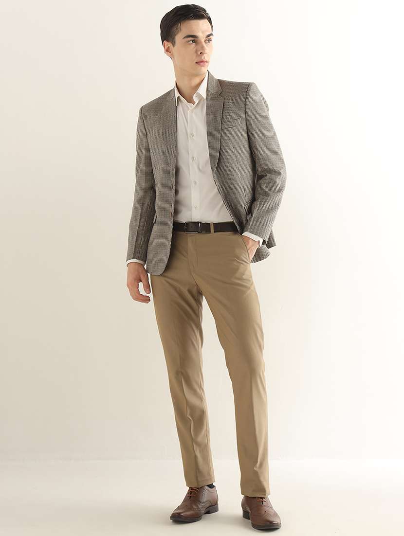 Men Checkered Lapel Collar Single Breasted Formal Blazer - 22755540 -  Standard Image - 5