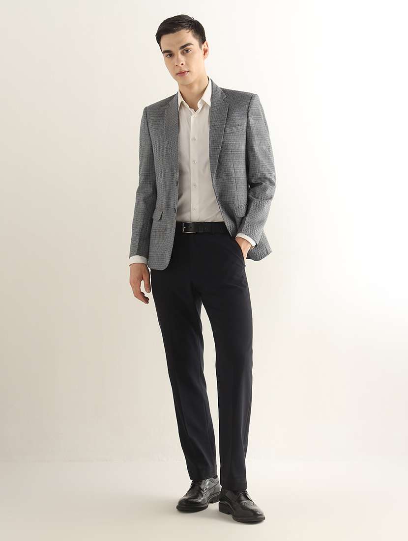 Men Checkered Lapel Collar Single Breasted Formal Blazer - 22755541 -  Standard Image - 5