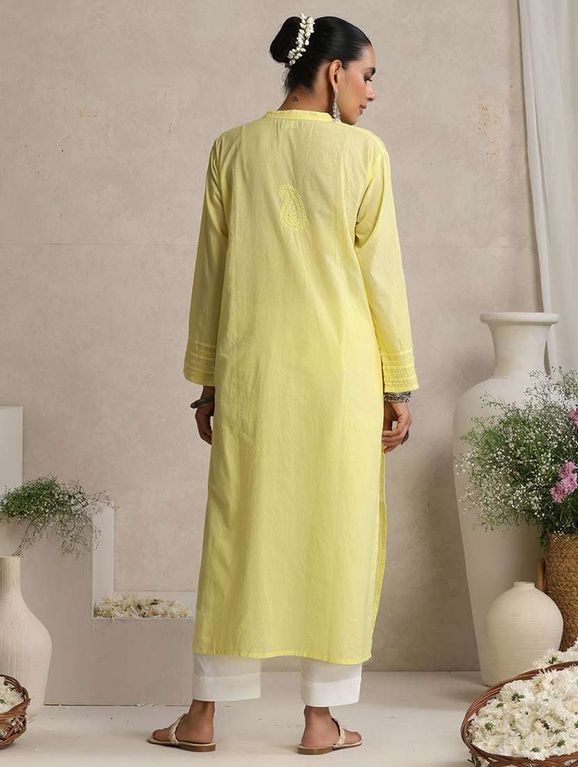 Women Embroidered Long Sleeves A-line Kurta - 22755542 -  Standard Image - 3
