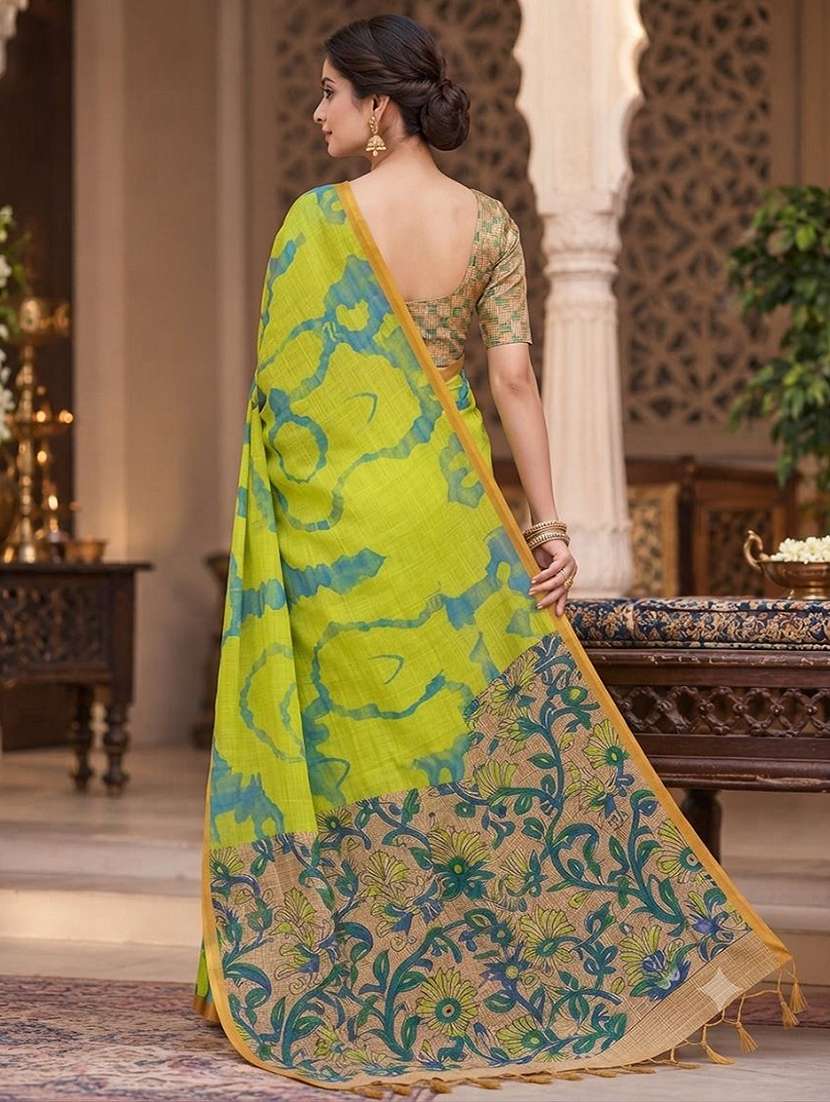 Women Printed Casual Wear Saree With Blouse - 22755546 -  Standard Image - 3