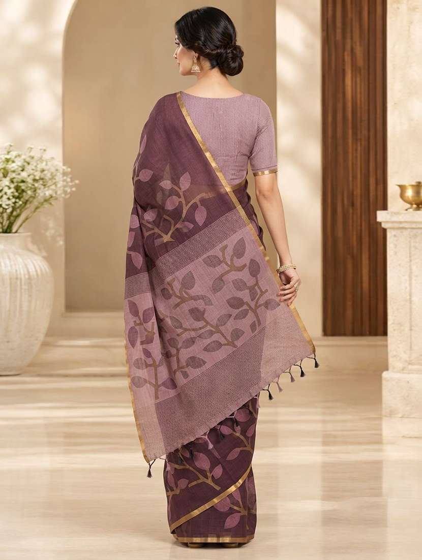 Women Printed Casual Wear Saree With Blouse - 22755556 -  Standard Image - 3