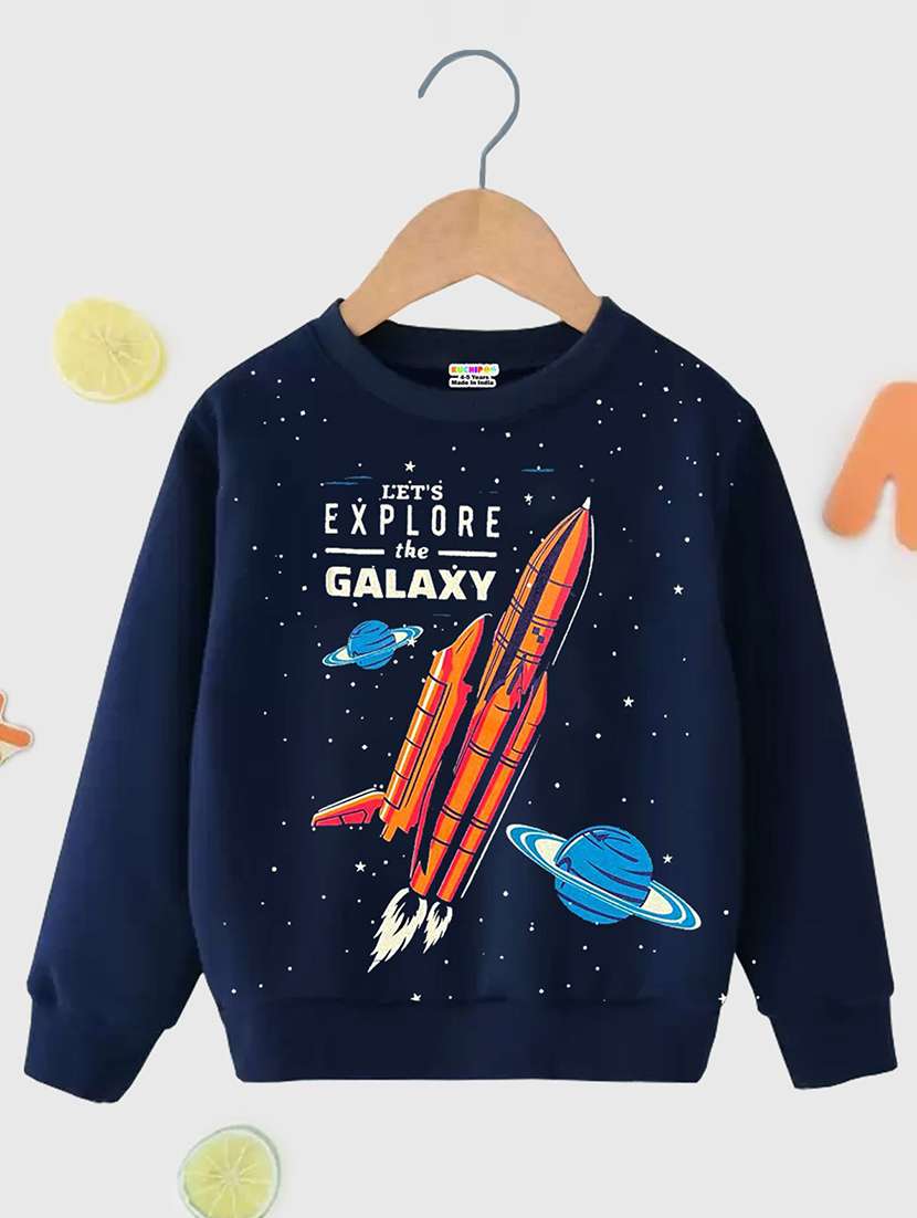 boys printed long sleeves regular fit sweatshirt