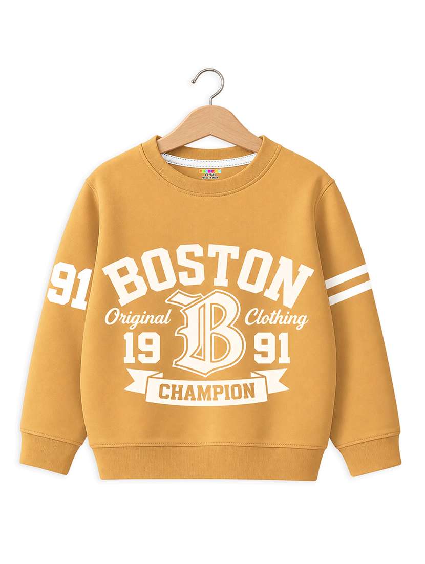 boys printed long sleeves regular fit sweatshirt