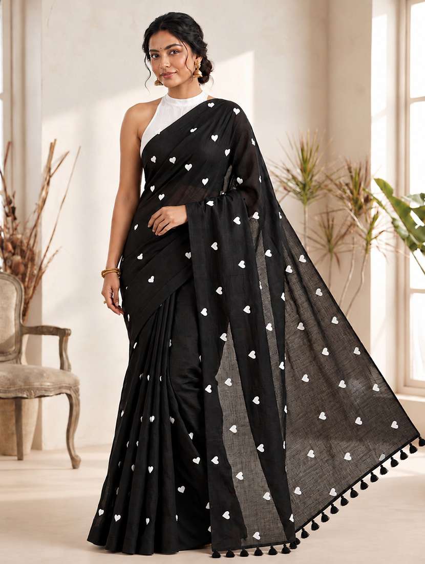 women printed handloom saree with blouse