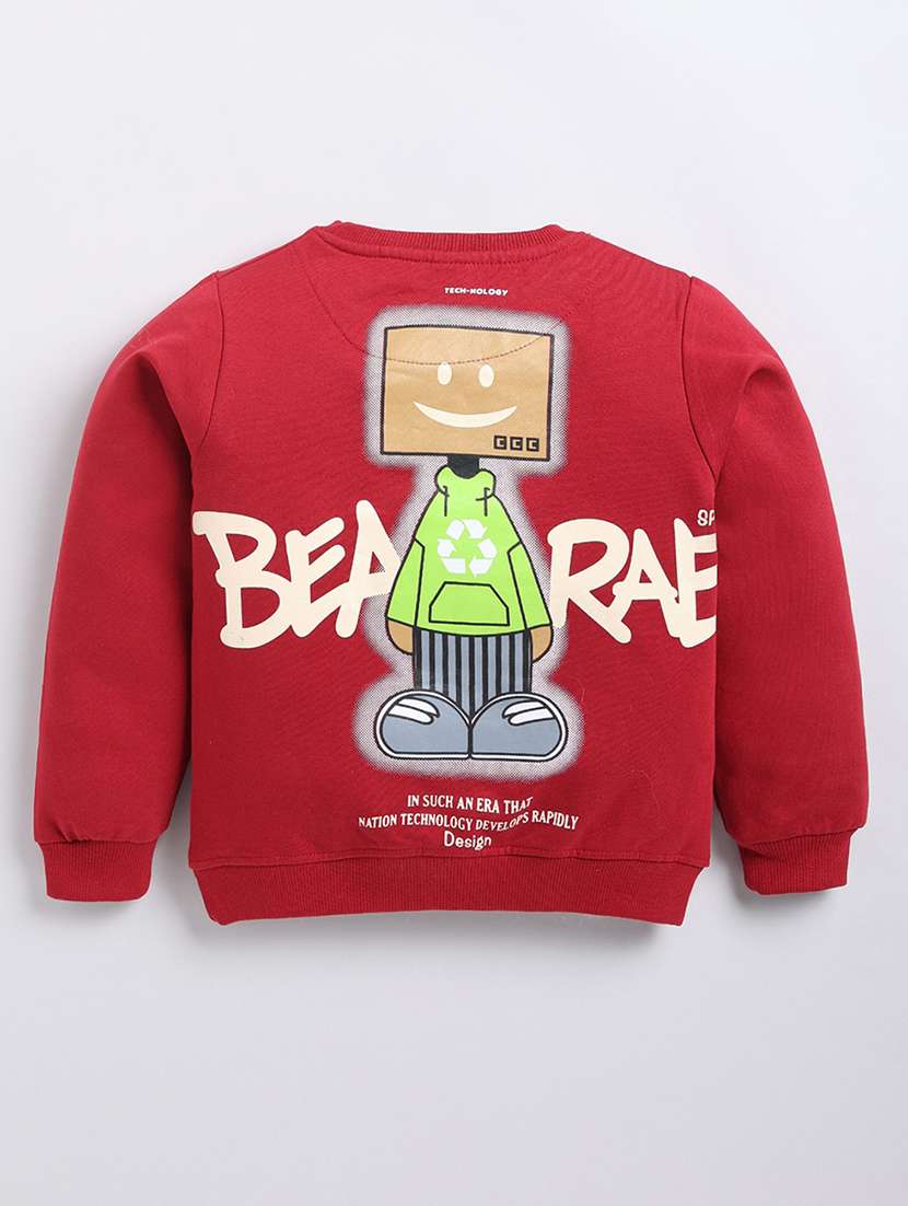 boys printed long sleeves regular fit sweatshirt