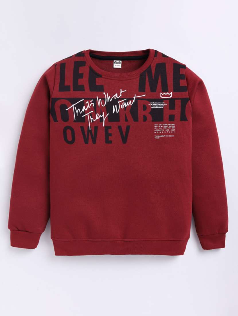 boys printed long sleeves regular fit sweatshirt