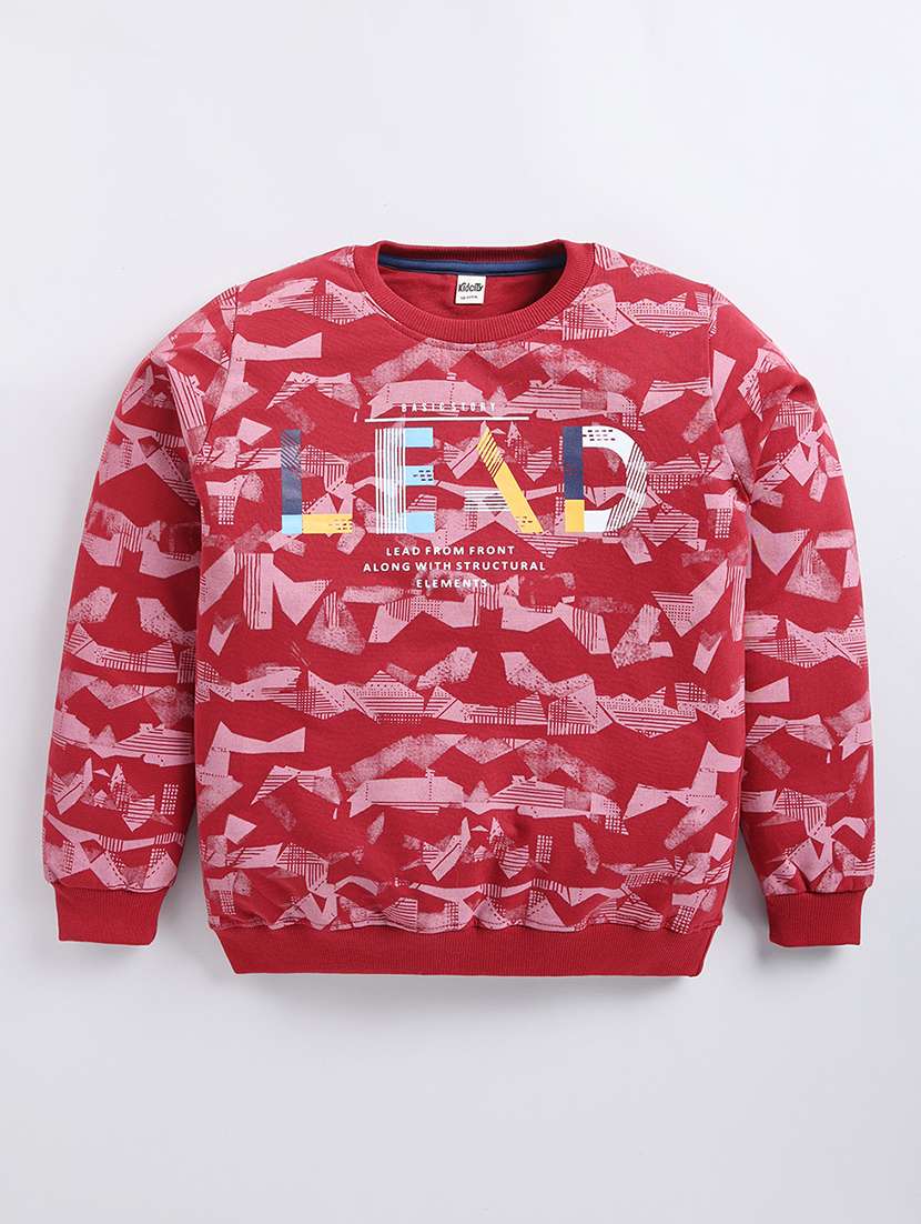 boys printed long sleeves regular fit sweatshirt