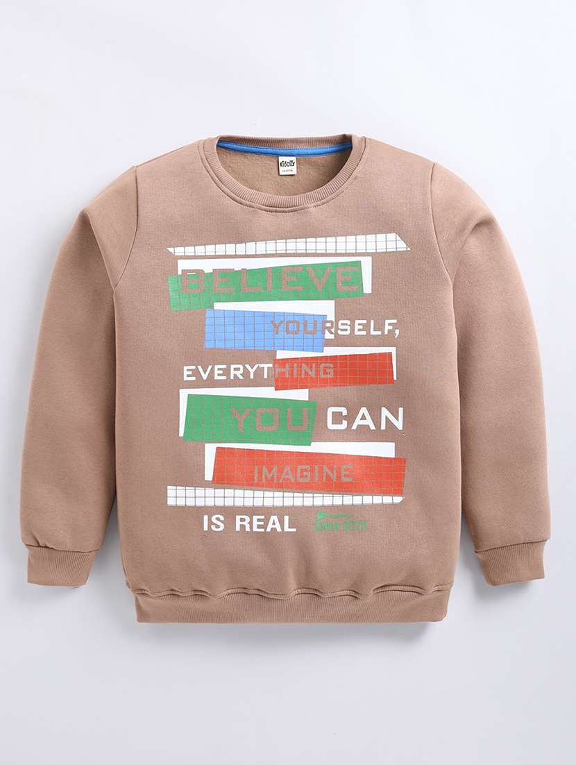 boys printed long sleeves regular fit sweatshirt