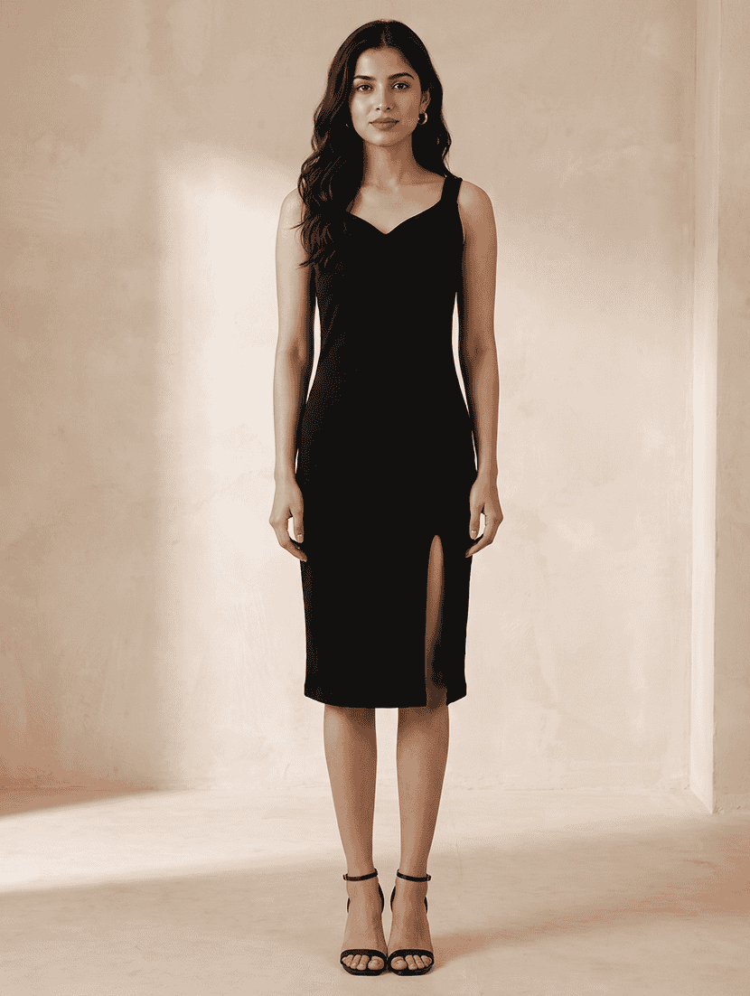 women solid sleeveless bodycon dress