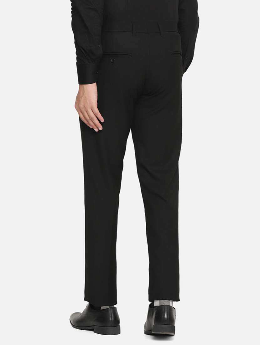 Men Solid Mid Rise Slim Fit Formal Trouser - 22755848 -  Standard Image - 3