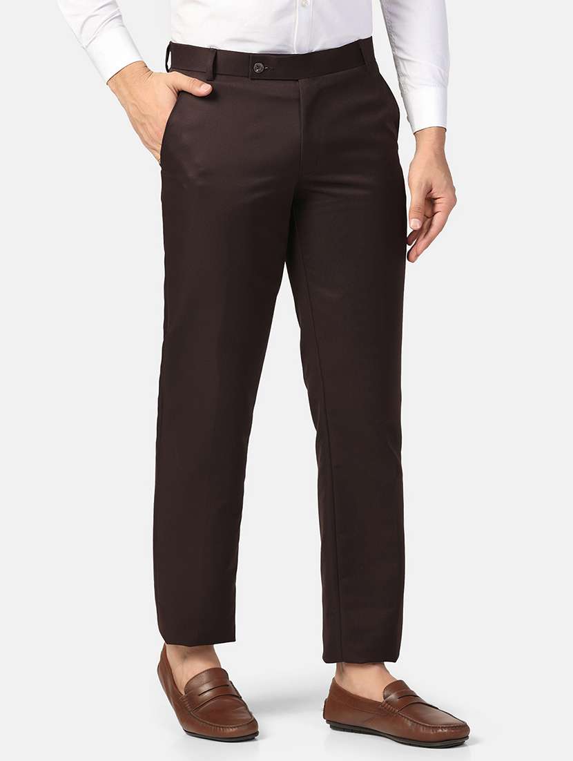 Men Solid Mid Rise Flat Front Formal Trouser - 22755865 -  Standard Image - 3