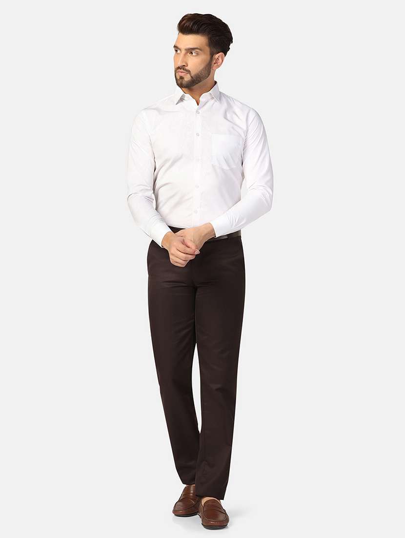Men Solid Mid Rise Flat Front Formal Trouser - 22755865 -  Standard Image - 5
