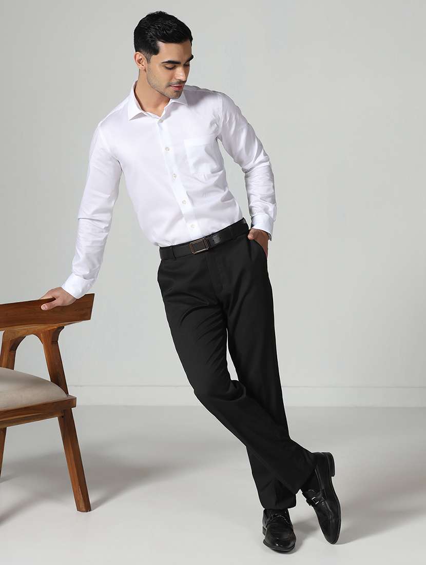 Men Striped Mid Rise Flat Front Formal Trouser - 22755885 -  Standard Image - 5