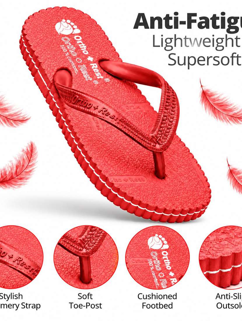 Men Red Toe Separator Slipper - 22755909 -  Standard Image - 3
