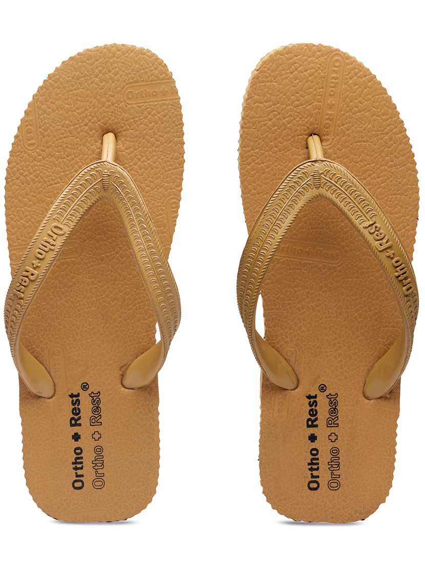 men tan toe separator slipper