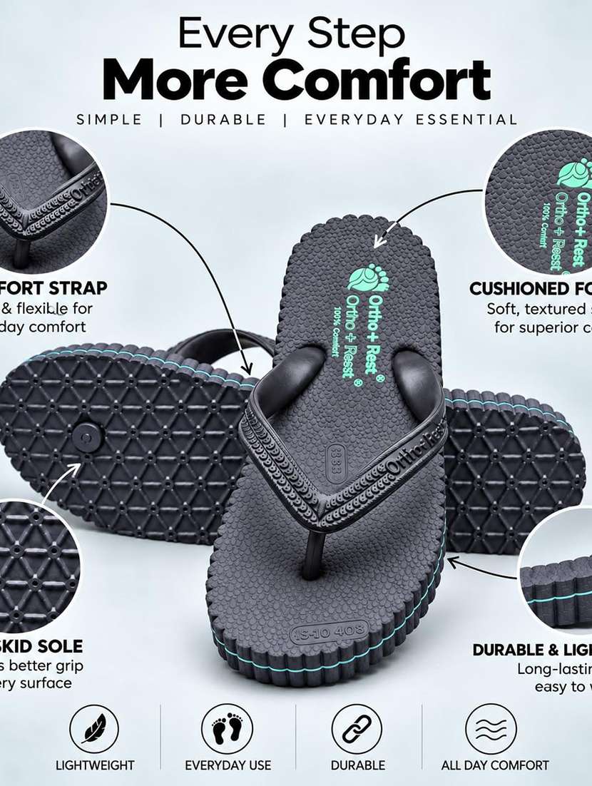 Men Navy Toe Separator Slipper - 22755914 -  Standard Image - 3