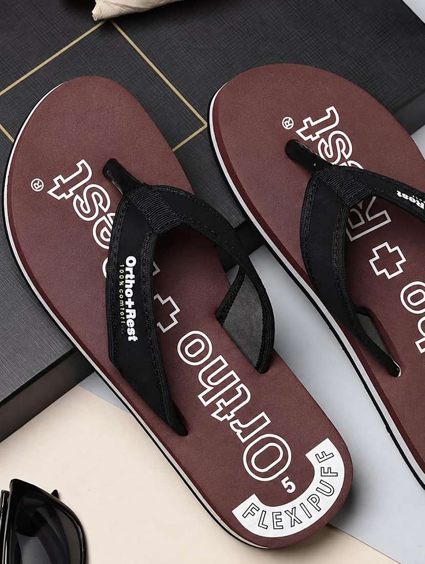 women maroon orthosoft flip flop