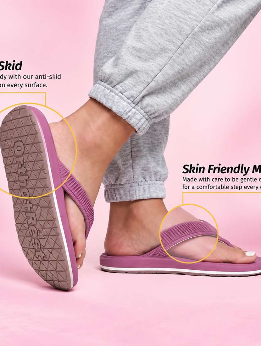 Pink Rubber Orthosoft Flip Flops - 22755936 -  Standard Image - 3