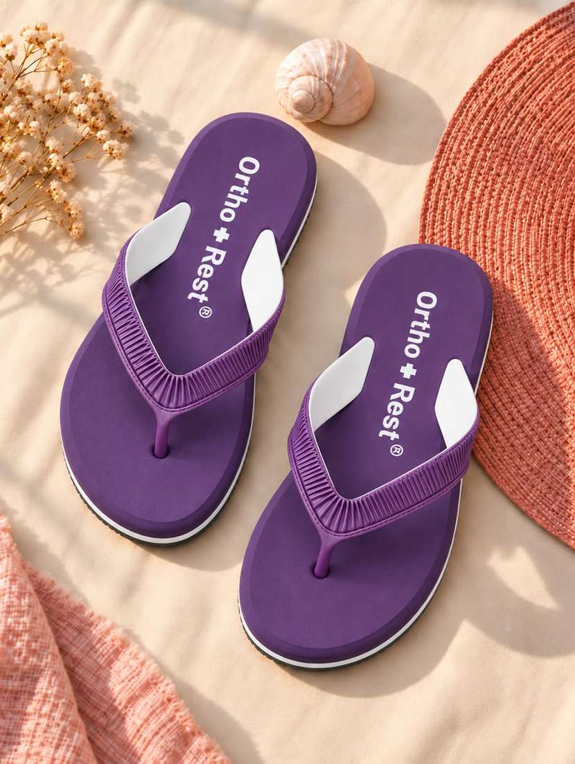 purple rubber orthosoft flip flops