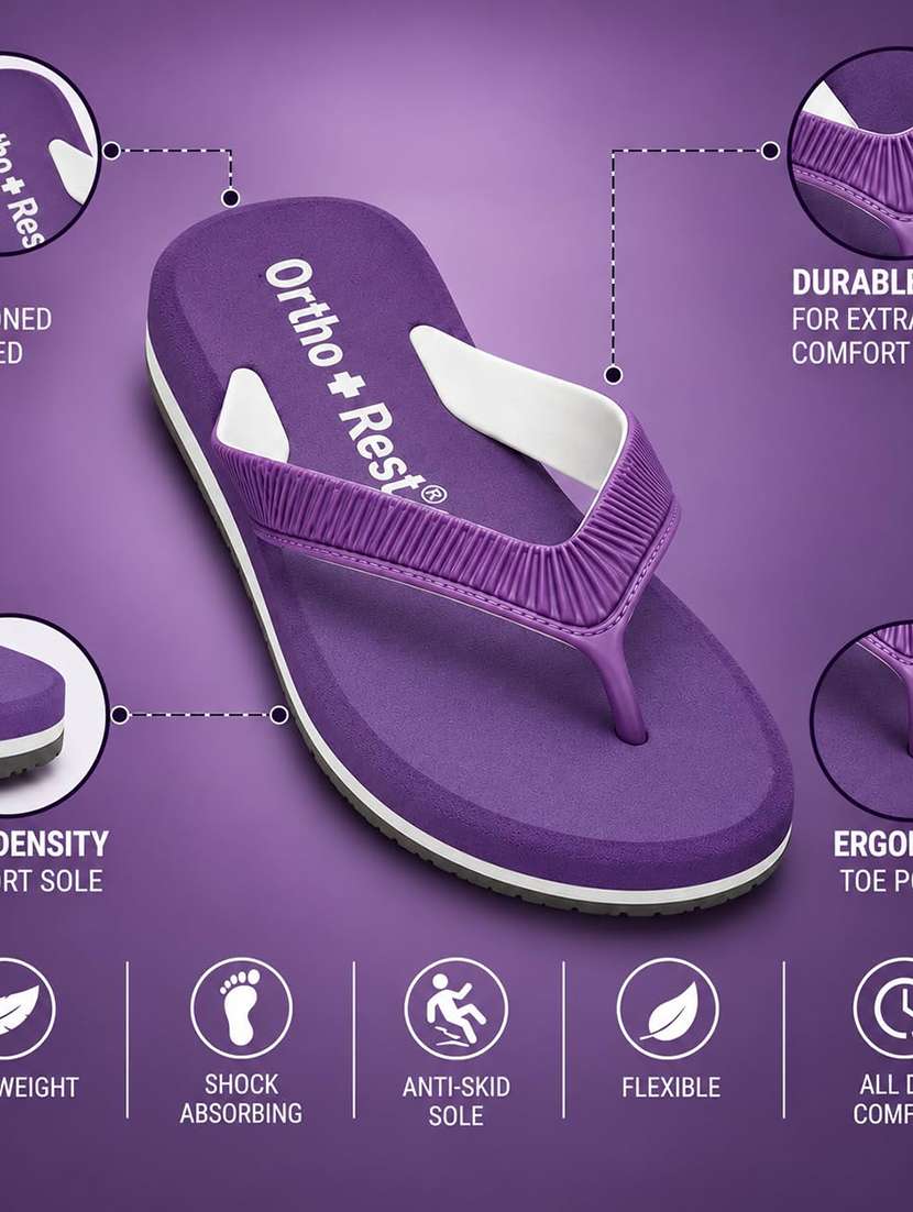 Purple Rubber Orthosoft Flip Flops - 22755937 -  Standard Image - 3