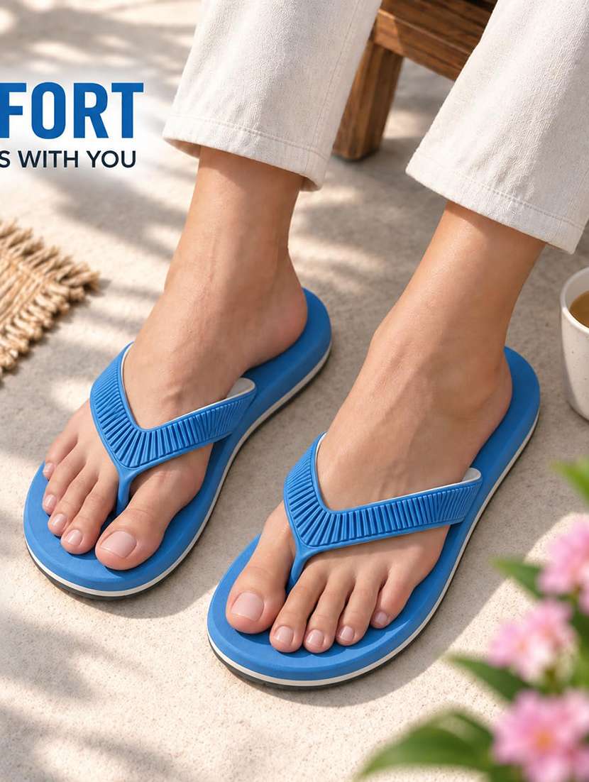 blue rubber orthosoft flip flops