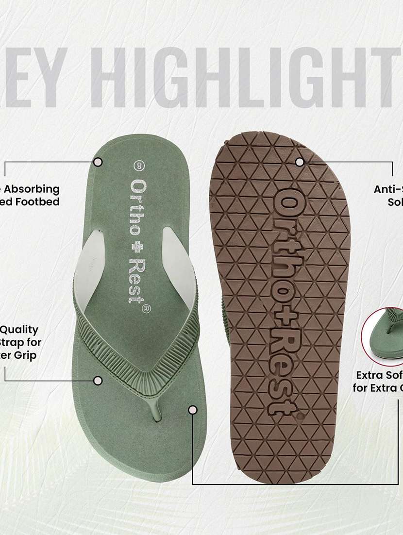 Sea Green Rubber Orthosoft Flip Flops - 22755939 -  Standard Image - 3