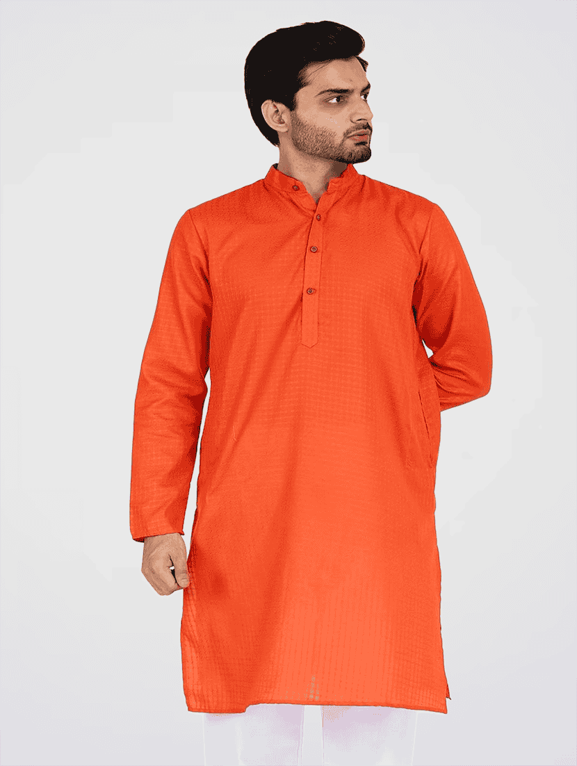 men self design mandarin neck kurta pyjama set