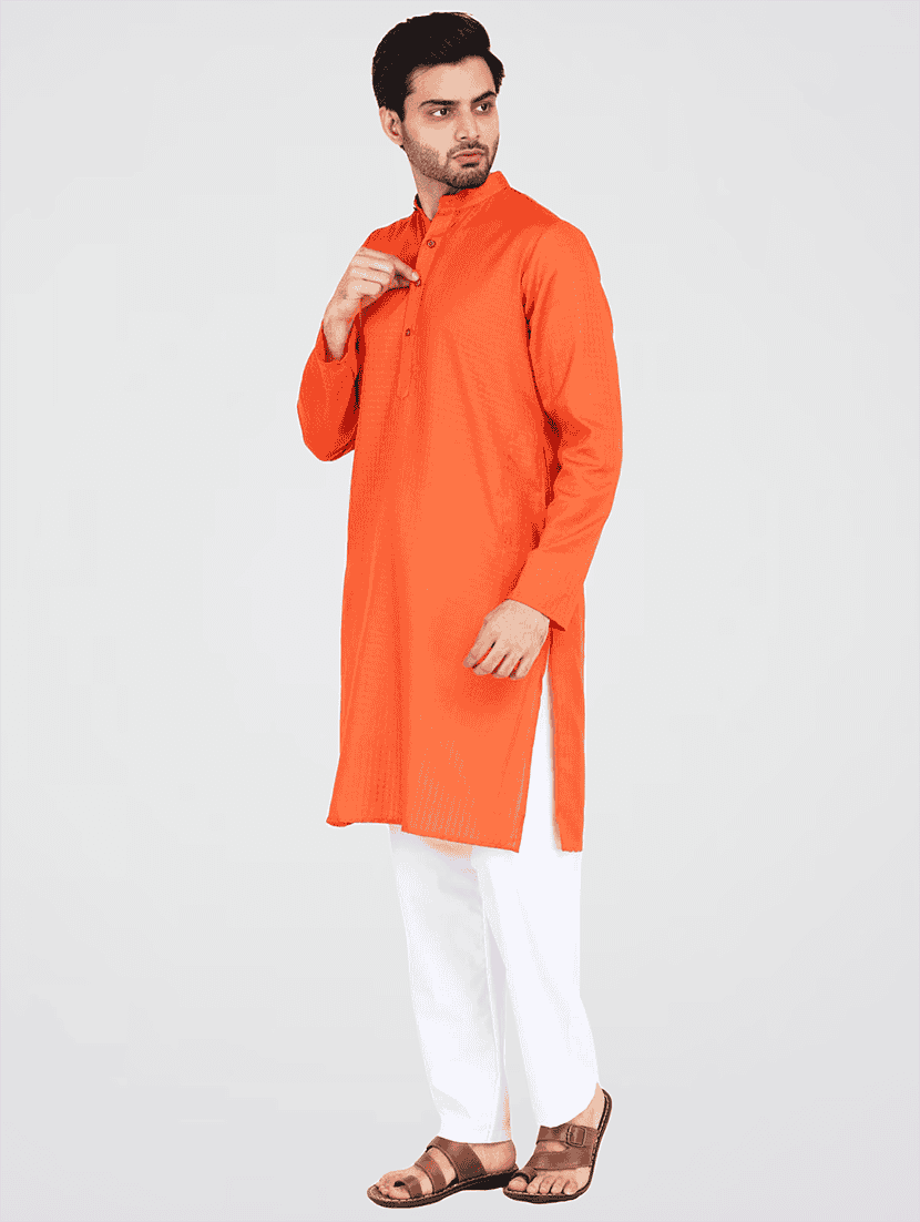 Men Self Design Mandarin Neck Kurta Pyjama Set - 22756129 -  Standard Image - 3