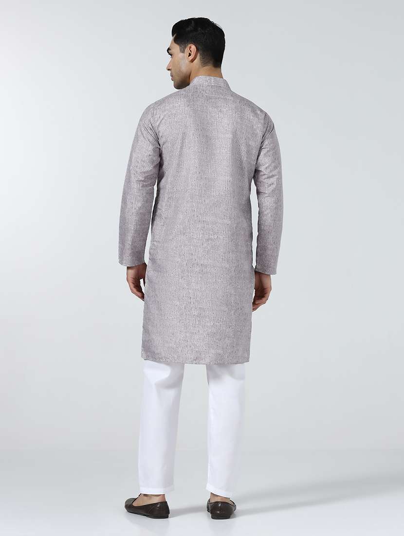 Men Self Design Mandarin Neck Kurta Pyjama Set - 22756170 -  Standard Image - 3