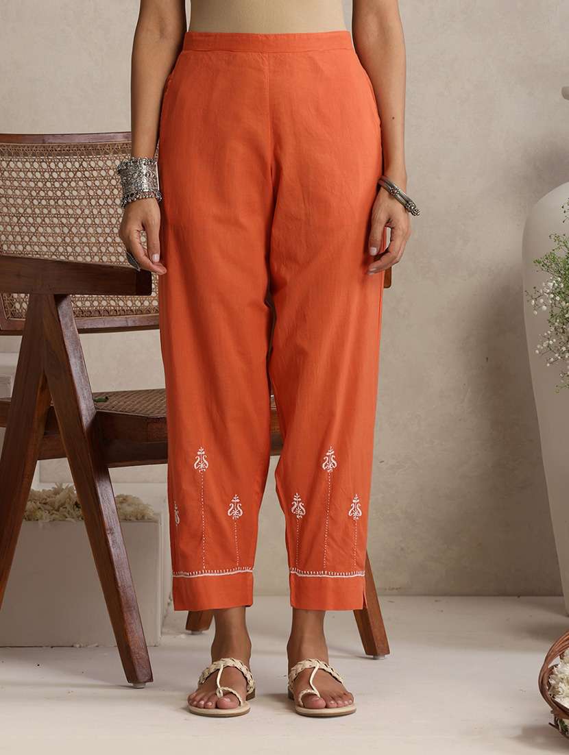Women Embroidered Three Quarter Sleeves Kurta Pant Set - 22756223 -  Standard Image - 5