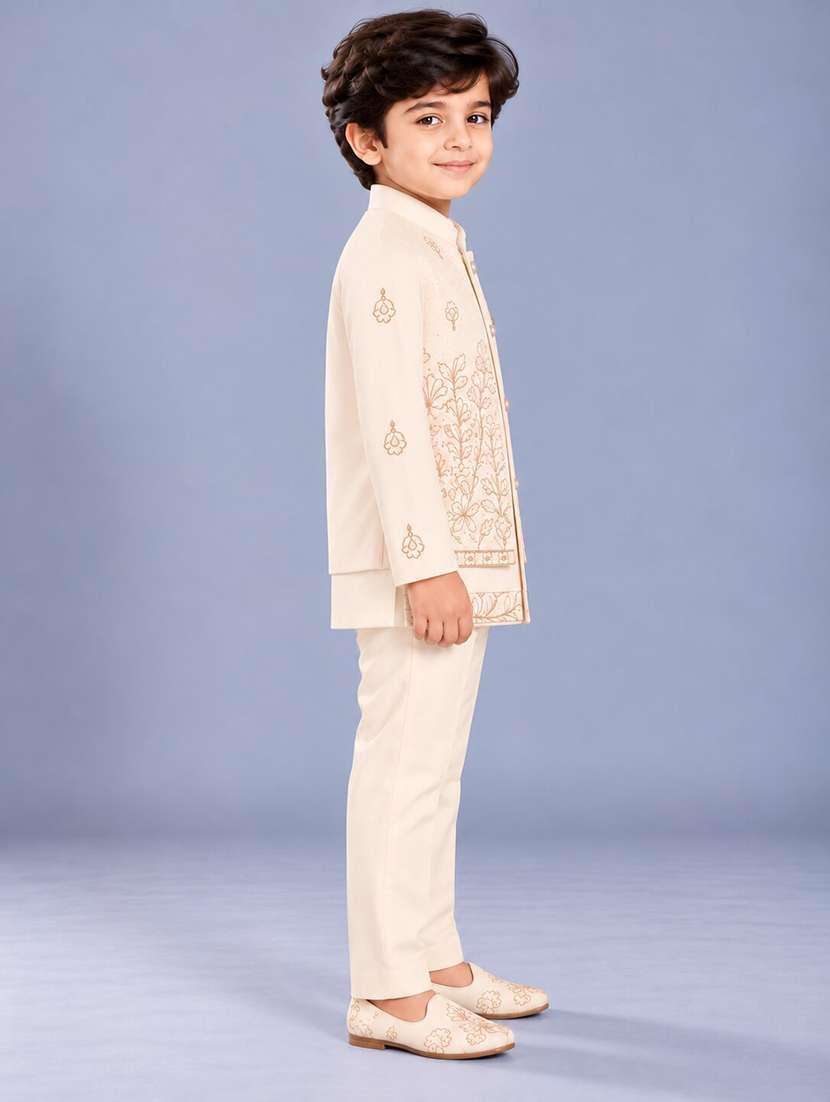 Boys Embroidered Long Sleeves Sherwani Set - 22756965 -  Standard Image - 3
