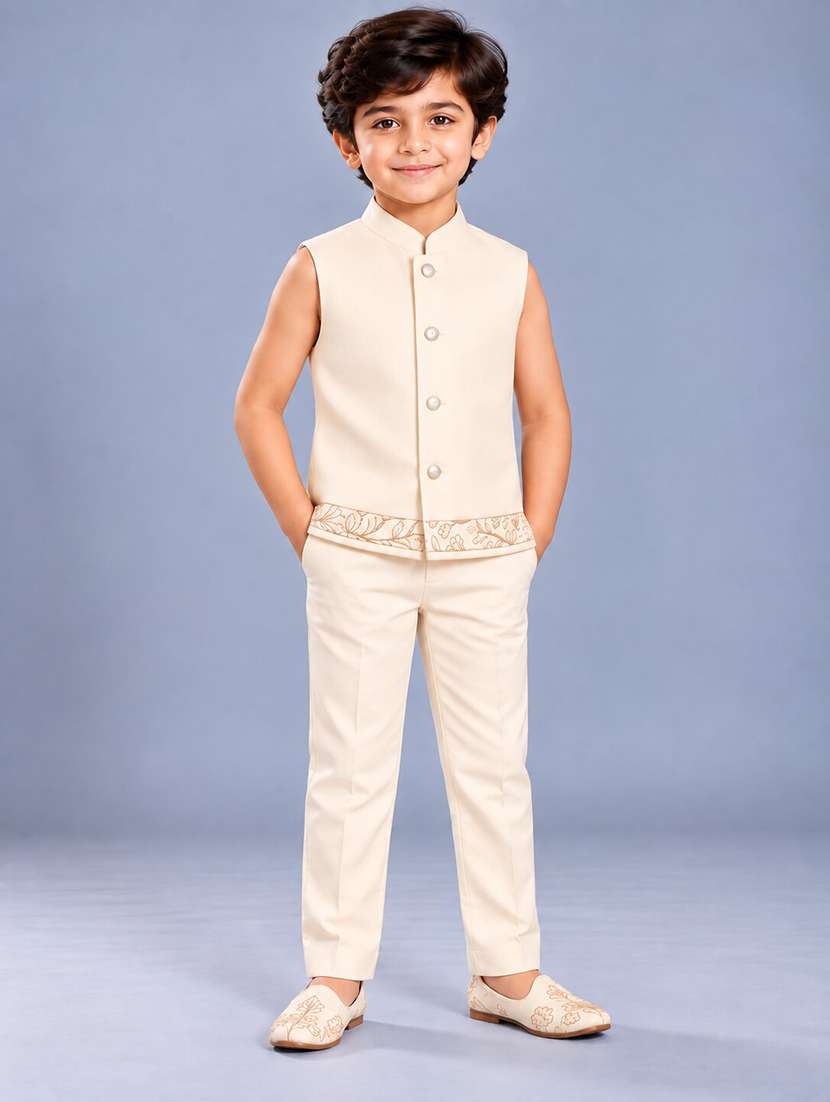 Boys Embroidered Long Sleeves Sherwani Set - 22756965 -  Standard Image - 5