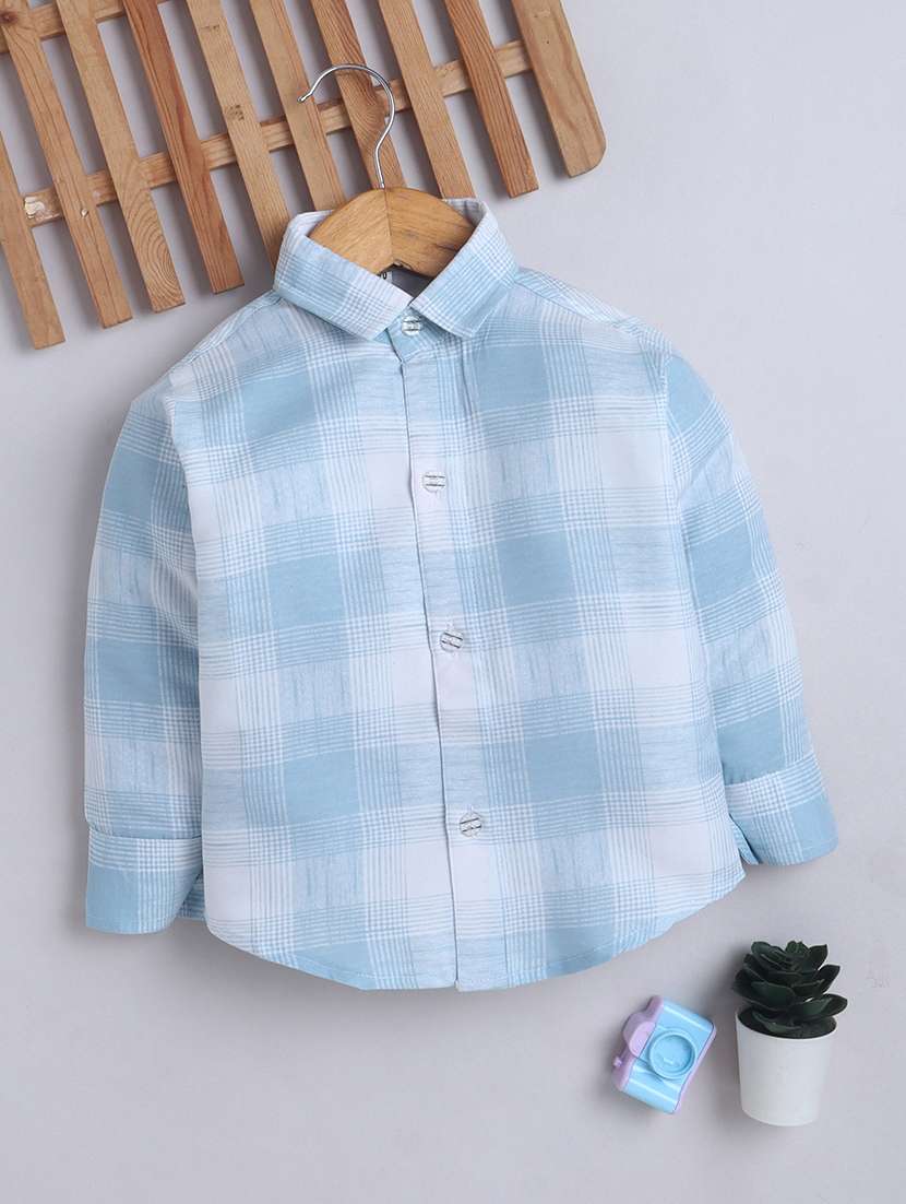 boys checkered long sleeves regular shirt