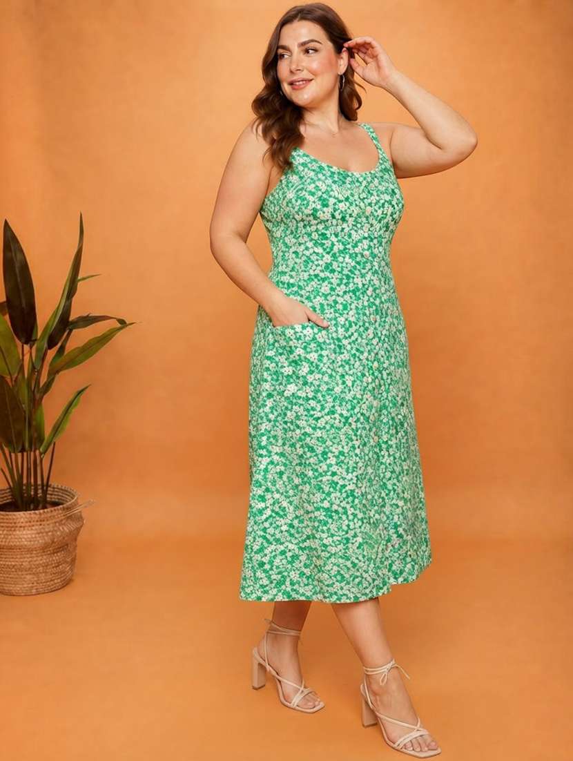 Women Printed Shoulder Strap A-line Dress - 22757045 -  Standard Image - 3