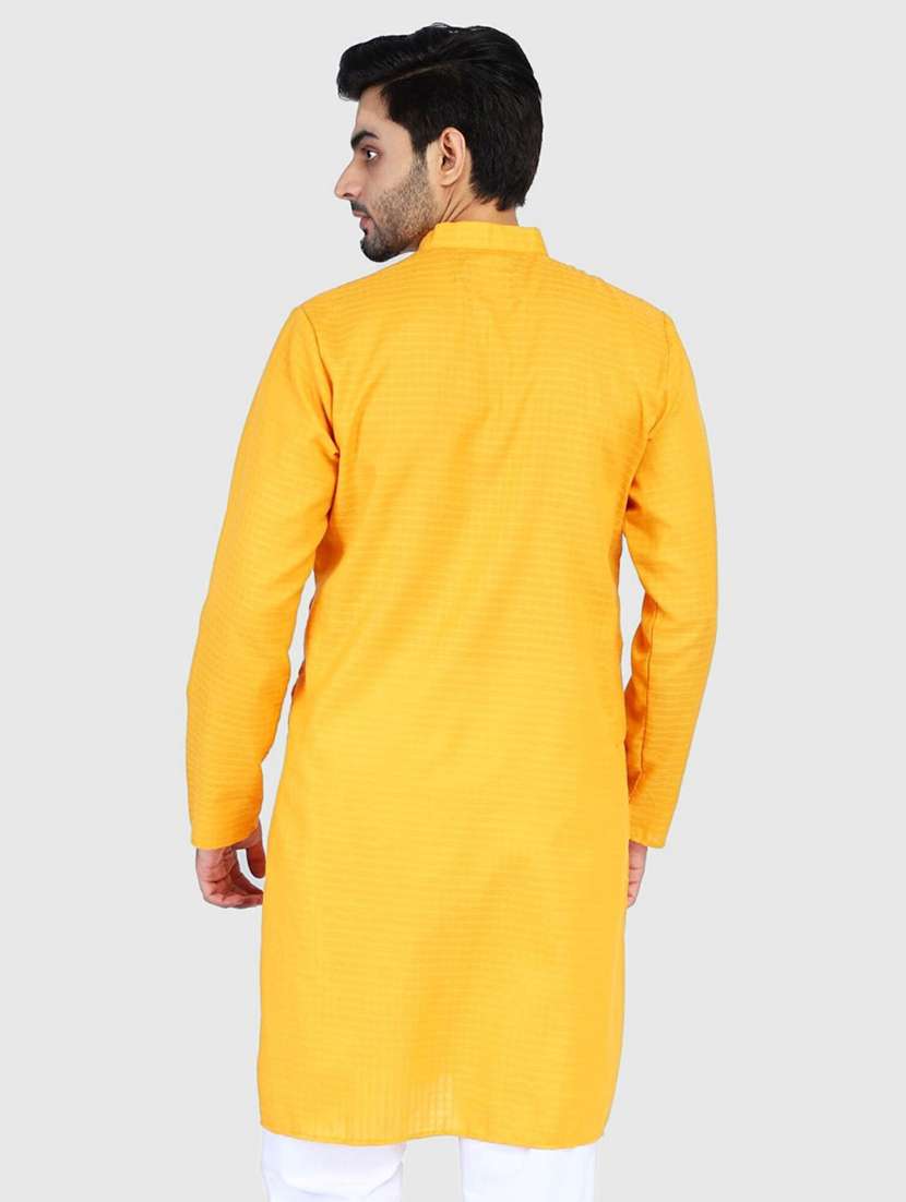 Men Self Design Mandarin Neck Long Kurta - 22760712 -  Standard Image - 3