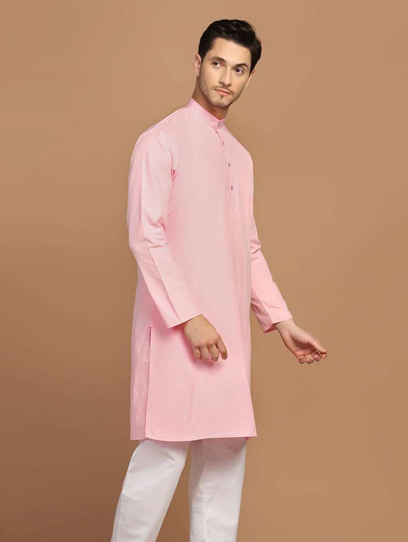Men Solid Mandarin Neck Long Kurta - 22760720 -  Standard Image - 5
