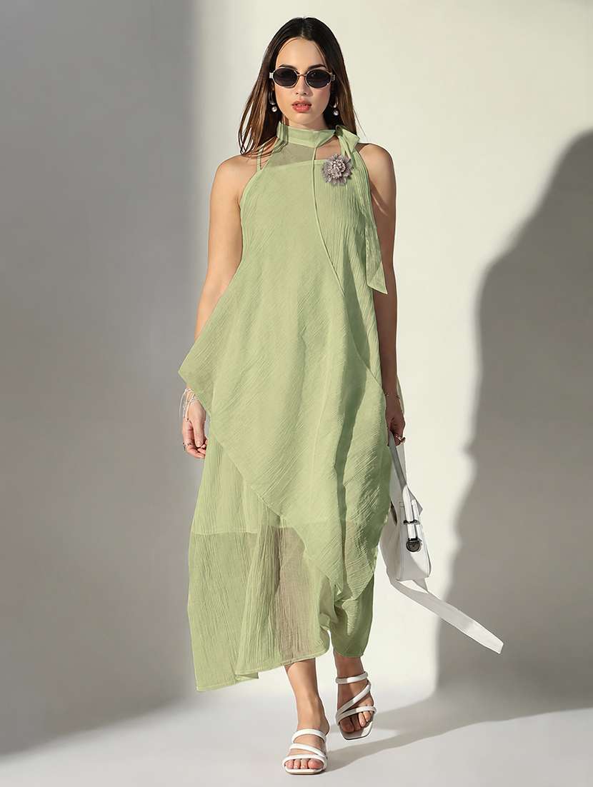 women self design sleeveless a-line dress
