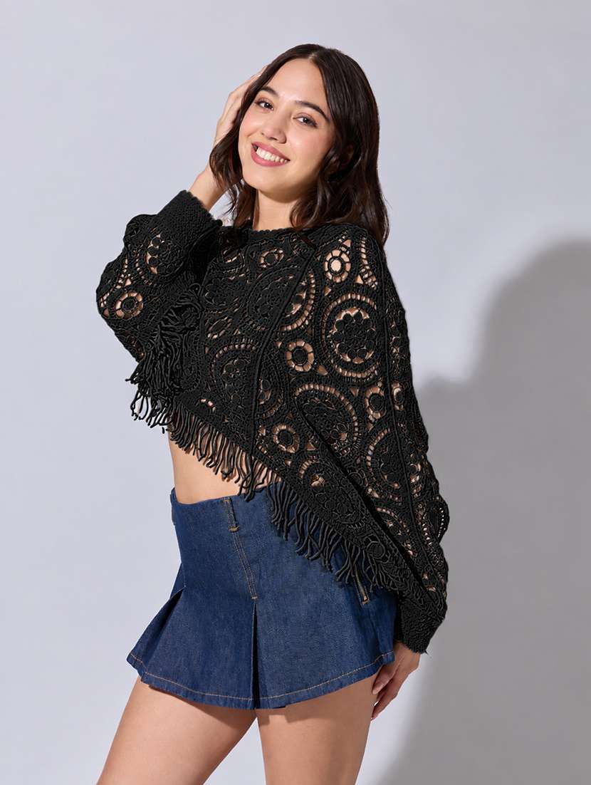 women self design long sleeves regular top