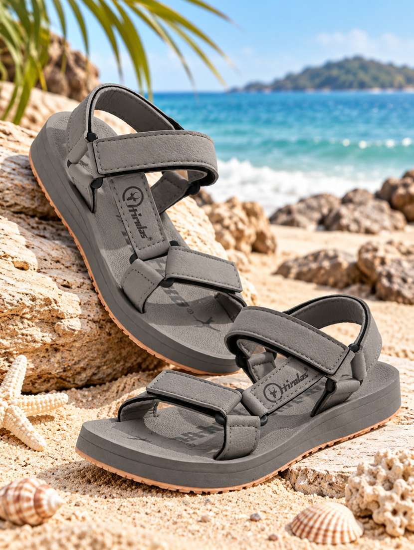 men solid back strap floater sandal